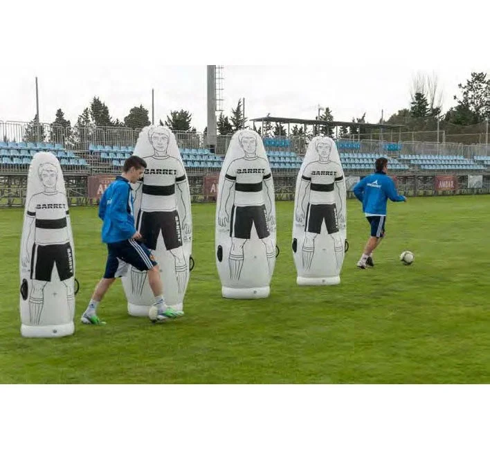 

football training equipment hot sale 1.75m inflatable football dummy tumbler mannequin, White & black or customized colors