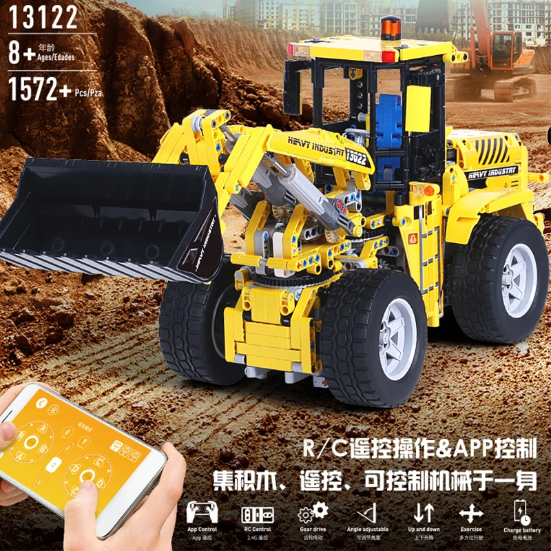 

HOSHI Mould King Technic Series The L350F Wheel Loader Bulldozer APP Truck Model Building Blocks Bricks Kids DIY Toys Christmas