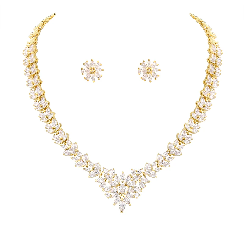 

Luxury Flower Design Wedding Bridal Jewelry Set