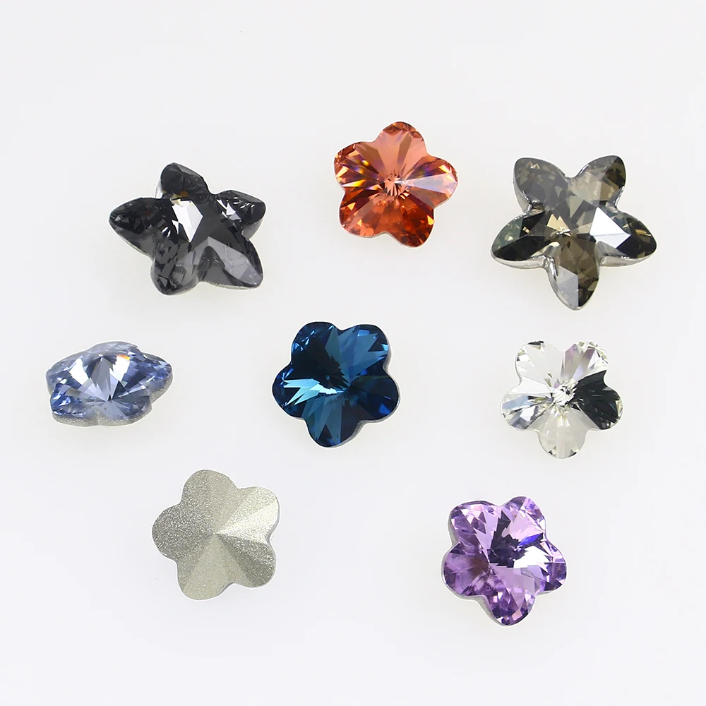 

Wholesale K9 Glass Rhinestone Cute Flower Point Back Glass Stone for DIY Clothing Bags Jewelry Accessories