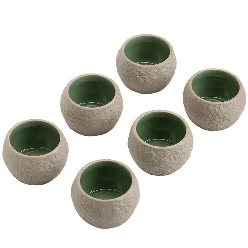 

Factory cheap price Japanse style color green 70ml ceramic teacup coffe mug