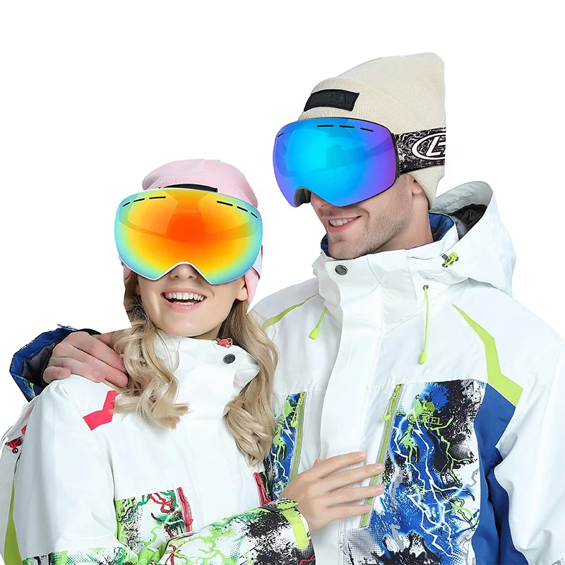 

No MOQ Snow sports mask equipment anti-fog fashion custom UV400 snowboard goggles ski googles with case