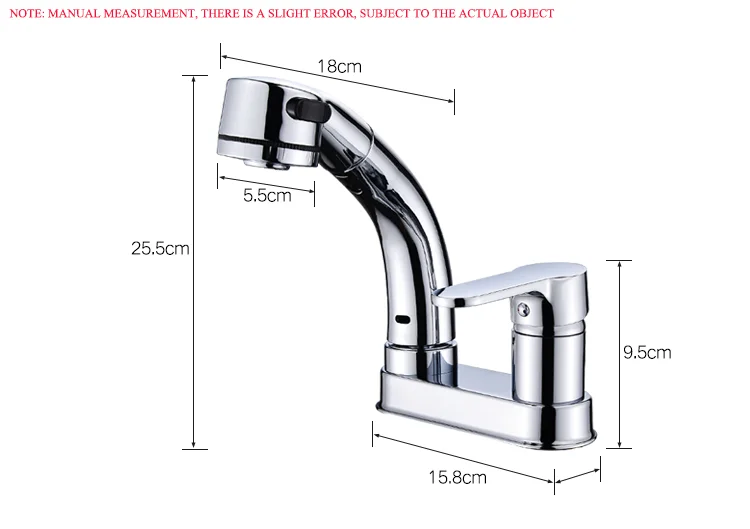 Modern Adjustable Pull-out Faucet Wash Hand Basin Water Taps For Bathroom