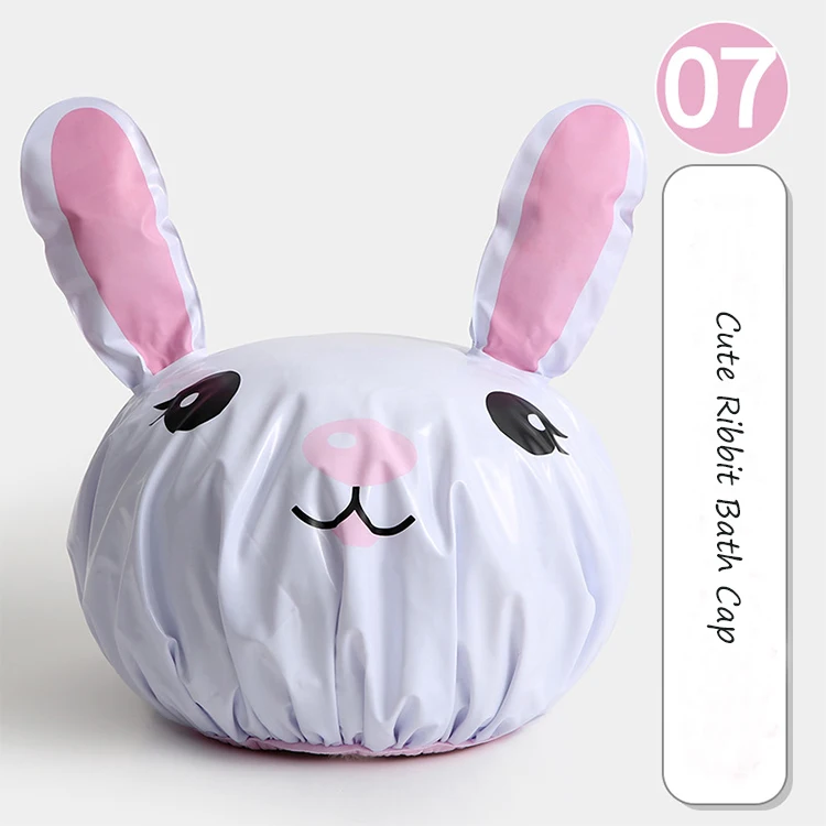 

Lovely Rabbit Reusable Shower Cap Waterproof Bathing Cap For Children, Coloured
