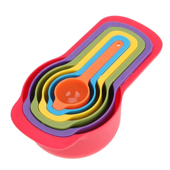 

Colorful Plastic Measure Spoon Measuring Spoons Useful Sugar Cake Baking Spoon Kitchen Baking Measuring Tools 5pcs/set