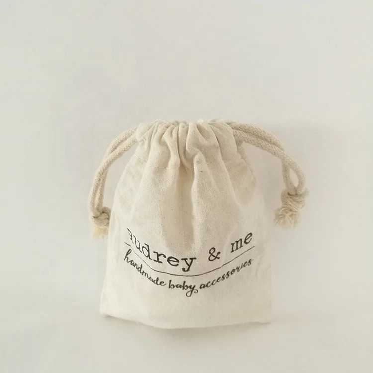 

Small Natural Canvas Drawstring Jewelry Package Pouch Free Shipping, Customized color
