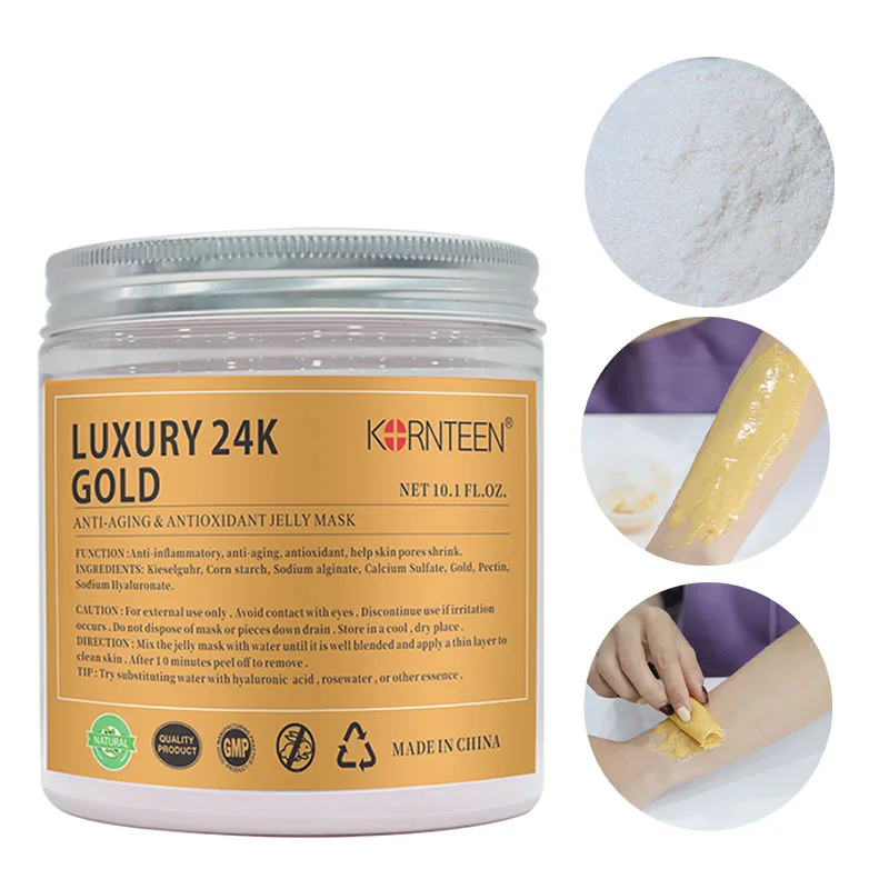 

Hot products in Amazon 24K Gold facial mask powder deeply cleaning private label peel off face moisturizing hydrating for adult