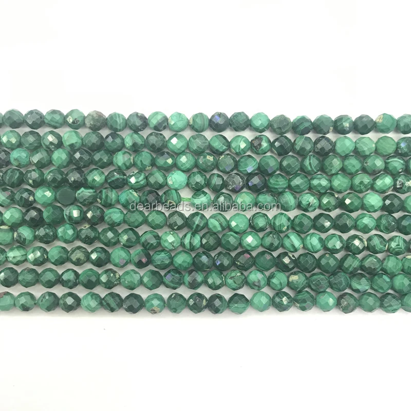 

Wholesale Top Quality Natural Faceted Malachite Beads Loose for Jewelry Making 2mm 3mm 4mm