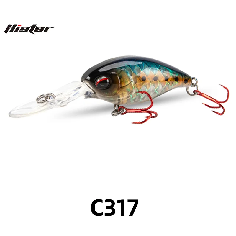 Histar Color C317 Long Casting 50mm ABS High Grade Plastic Vivid Swimming Action Hard Bait 3D Laser Crankbait Fishing Lure