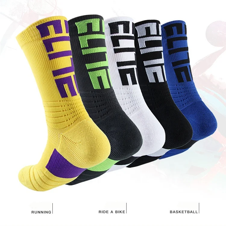 

Professional basketball boxing elite thick sports socks non-slip Durable skateboard towel bottom socks dry fit socks, As pictures