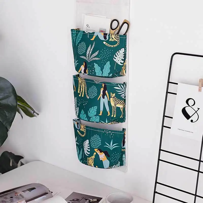 

Nordic Cotton Linen Storage Wall Door Storage Toys Storage Bag Makeup Closet Gadget Hanging Organizer, Multi color or customed