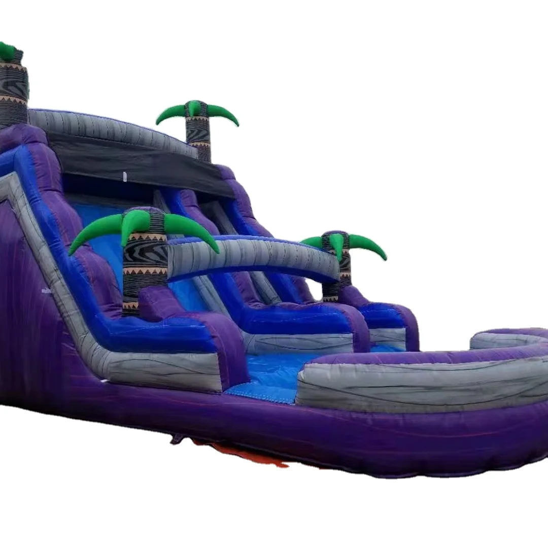 

New arrival commercial 20ft palm tree water slides inflatable adult inflatable water slide with pool, Customized
