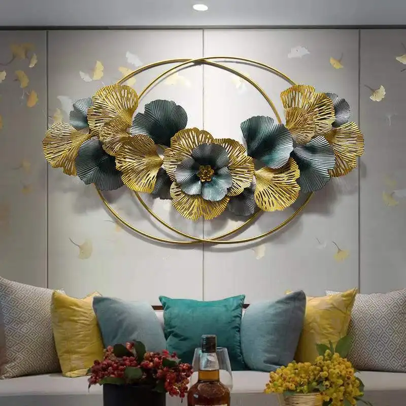125X75CM  Wholesale Home Art Decor Modern Nordic Luxury Modern Living Room Metal Flower Wall Hanging
