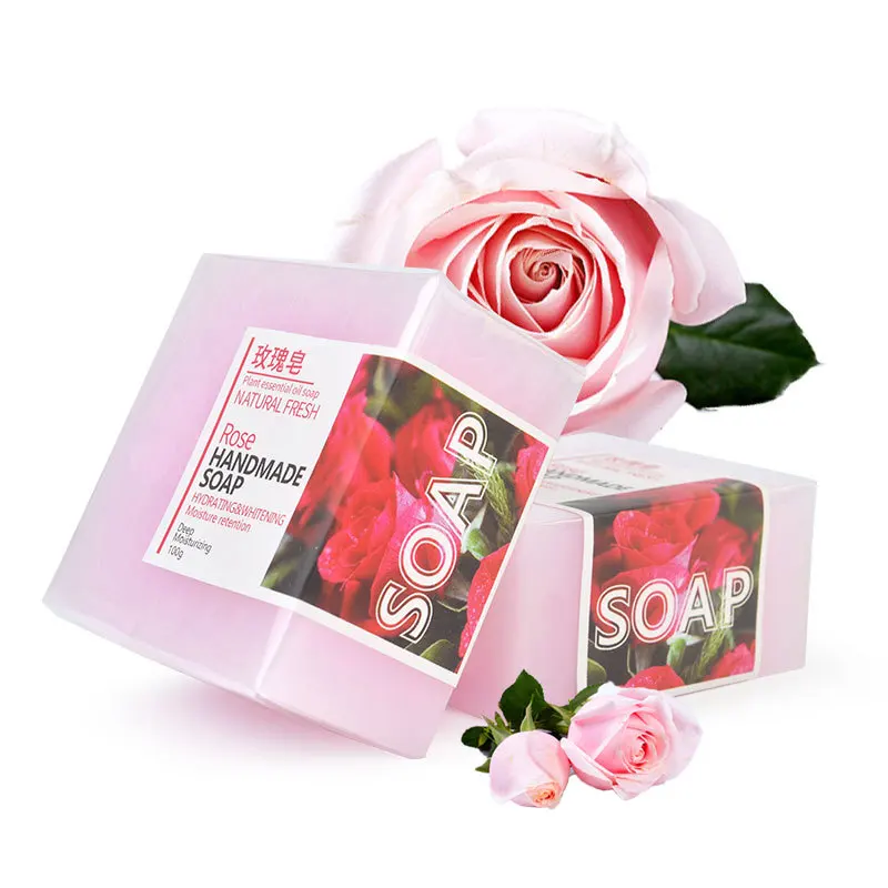 

Private Label OEM 100% Pure Herbal Extract Facial Soap Nourishing Deep Moisturizing Natural Rose Essential Oil Handmade Soap, Pink soap