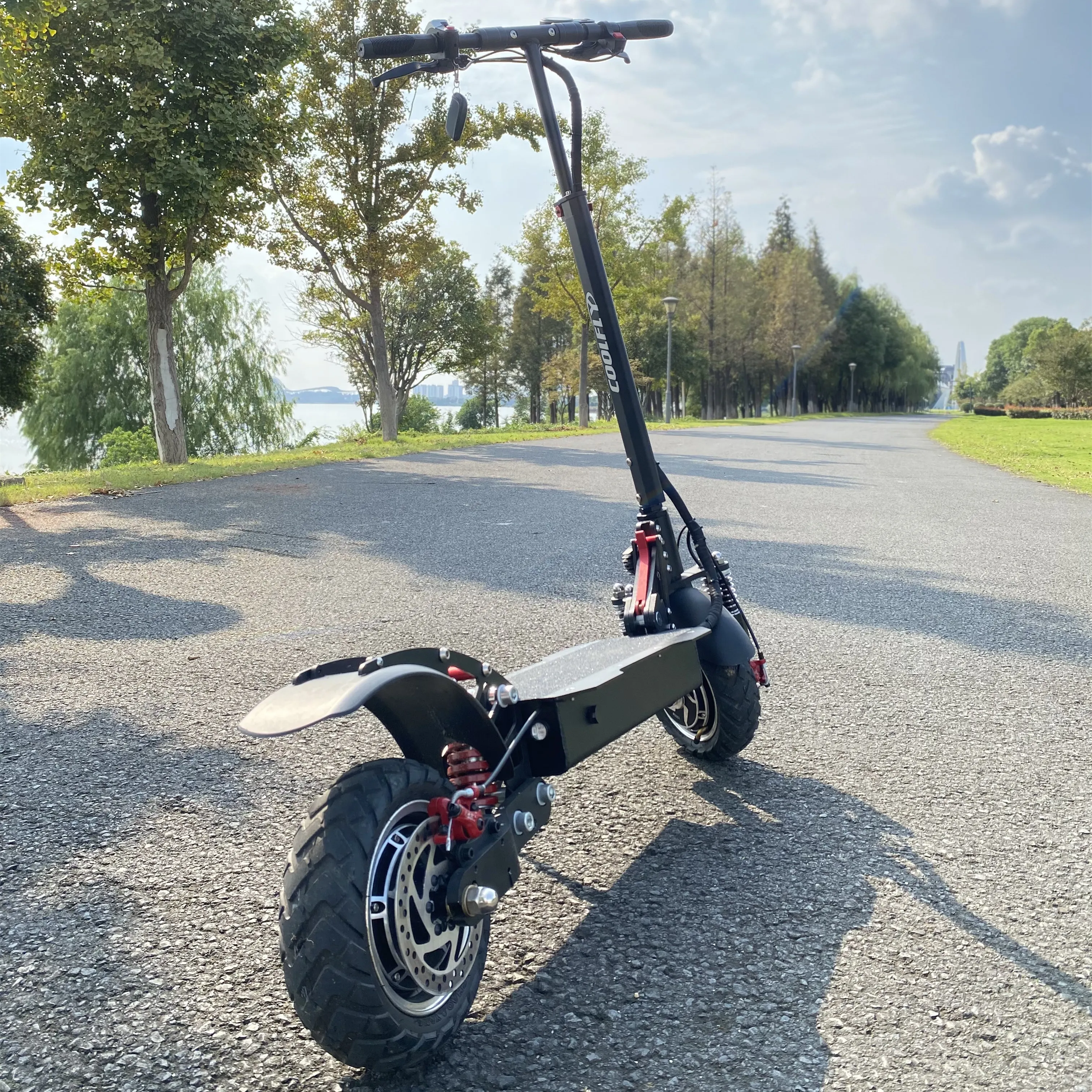 

2021 COOLFLY off road 48v 1600w 2000w dual motor 15ah 20ah 2 wheels electric e scooter mobility with front rear suspension