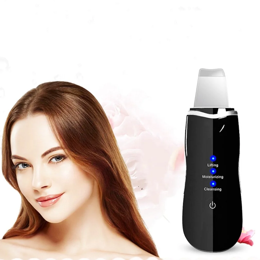 

Rechargeable Skin Care Device Professional Ultrasonic Facial Skin Scrubber, White