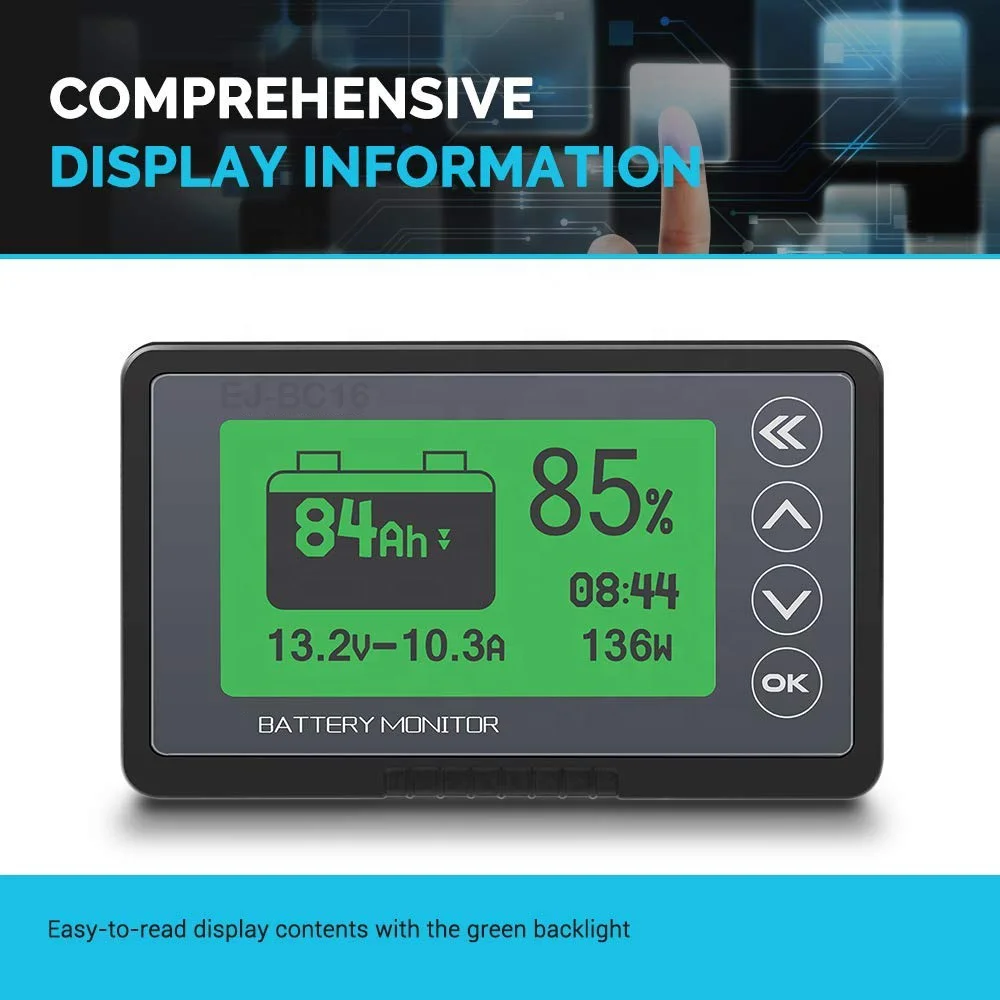 500a Battery Monitor Battery Fuel Gauge For Lithium Rv Colf Cart