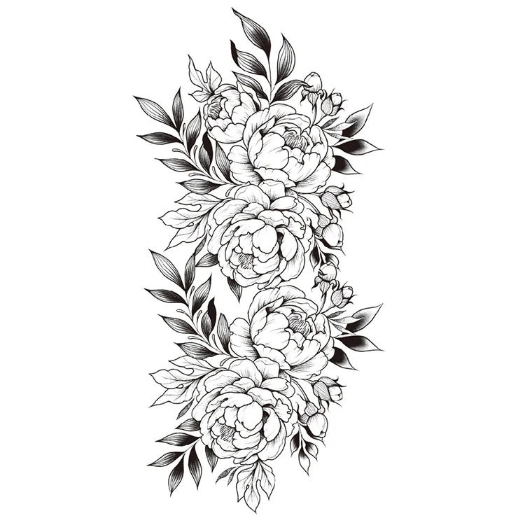 

Wholesale good quality floral custom temporary tattoo sticker, Cmyk