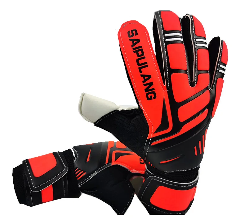 

Adult Kids Latex Finger Protection Goalkeeper Gloves for Football/Soccer, Red/blue/green