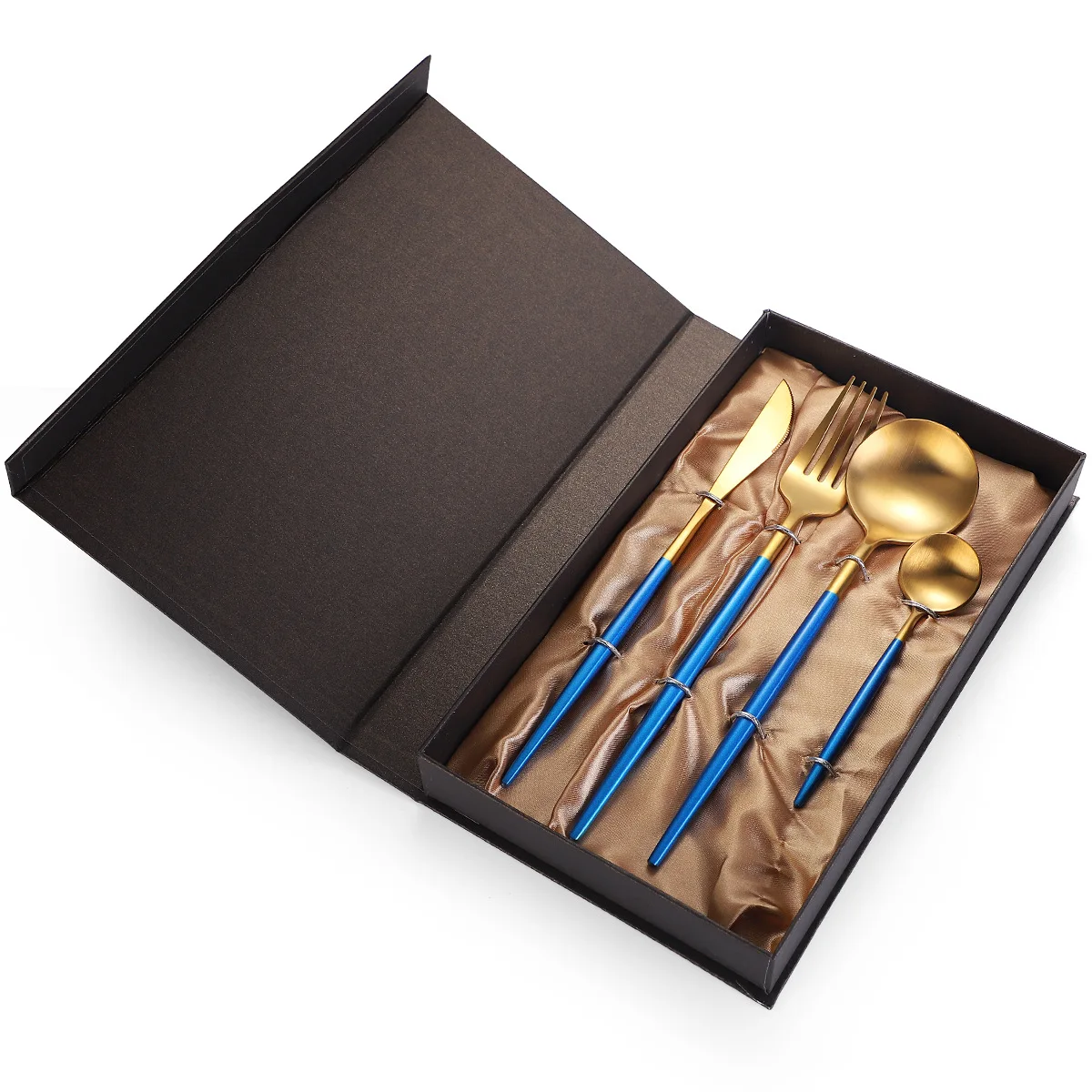 

Classic Portuguese 4PCS Gold Cutlery Set Stainless Steel Flatware With Box