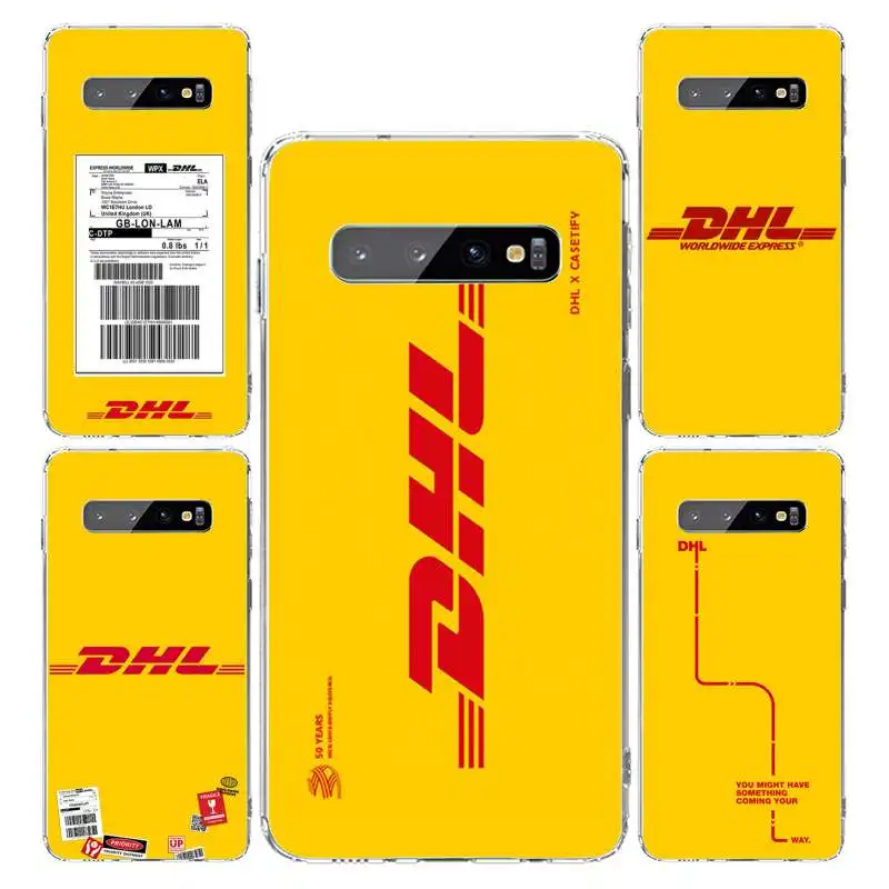 

2020 New High Quality DHL Logo Transparent TPU Printed Mobile Phone Case For Samsung S6 S7 S8 S9 S10 Case