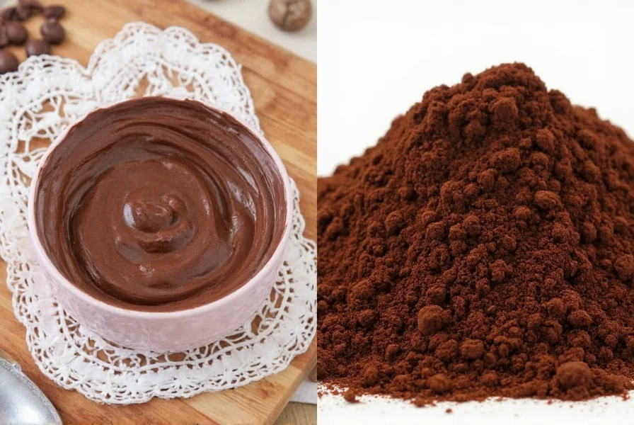 Beautifully arranged dark chocolate and cocoa powder display