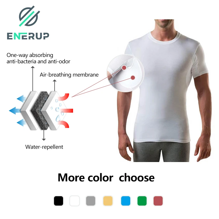 

Enerup OEM/ODM Anti-Odor Moisture Wicking Lenzing Modal Against Underarm Men's Sweat Proof Undershirt T Shirt