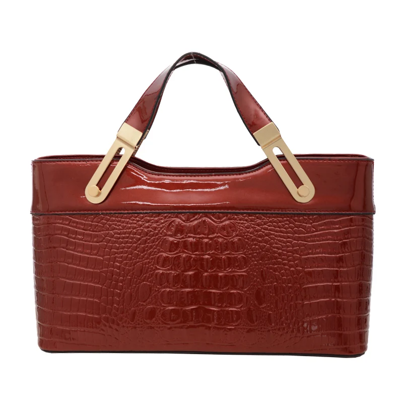

YTF-P-STB192 briefcase style wide leather designer handbag bag, Brown