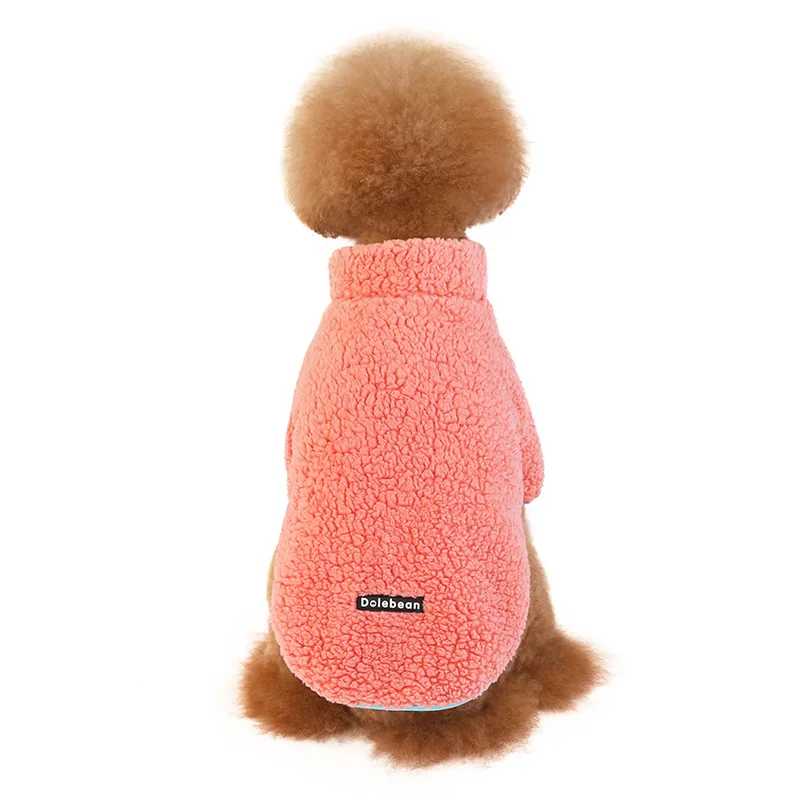 OEM Customized Pet Clothes Dog Jacket Soft Fleece Dog Sweater Fashion Zipper Pet Coats Dogs Clothing For Winter
