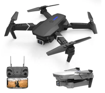 

2022 WiFi FPV Drone with Dual 4K HD Camera and Wide-Angle Live Video Drone Mini E88