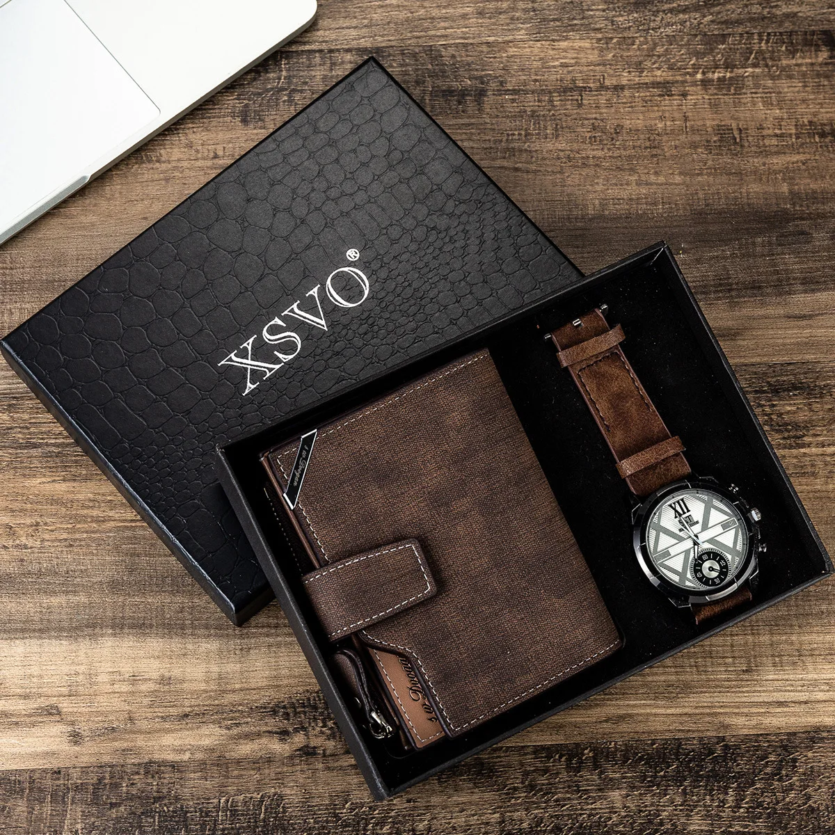 Men&Amp;#39;S Wallet Gift Set Wallet Austria Gift Set Large Dial Brown Belt Watch - Buy Wristwatch And ...