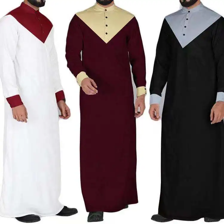 

Limanying haramain thobe men Middle East Saudi Arab Long Sleeve Men thobes mens dubai muslim arab thobe, 5 colors