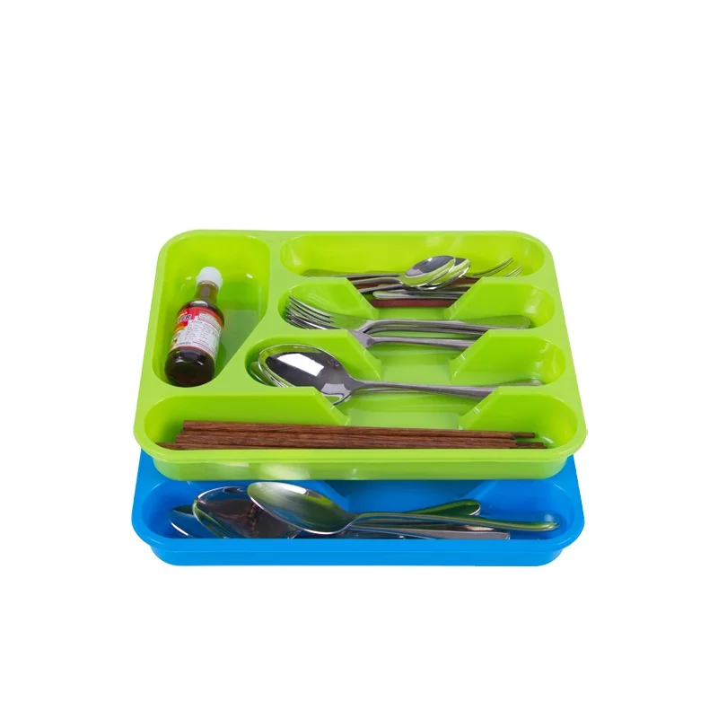 

Haixin all kinds of Unbreakable Plastic Resturant Hotel Kitchen Modern Adjustable Cutlery Food Storage Serving Trays With Lid, Green,blue,fuchsia,orange,white,gray,can be customized