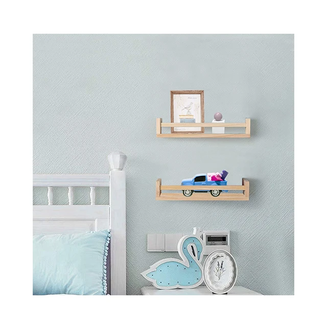 

Rustic Floating Book Shelves Wall Mount Wooden Hanging Ledge Storage Shelf Organizer