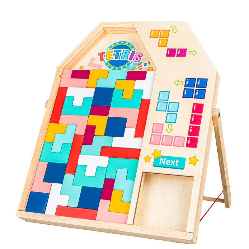 

Multifunctional early education kids building block colorful wooden blocks Three-in-one wooden building block sets toy