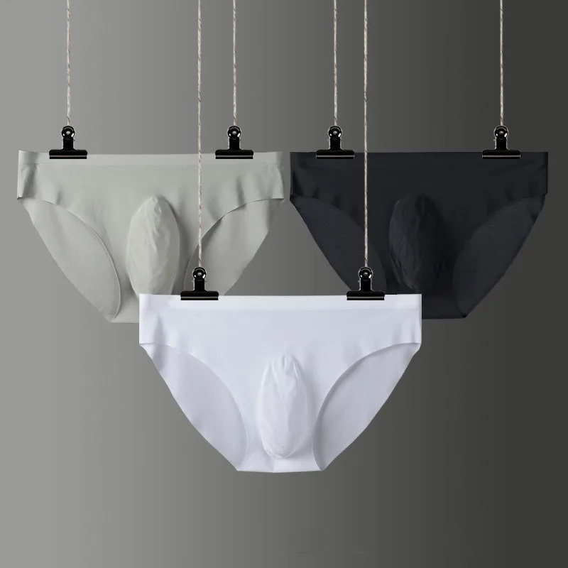 

Men's briefs ice silk translucent sexy mid-waist breathable youth underwear