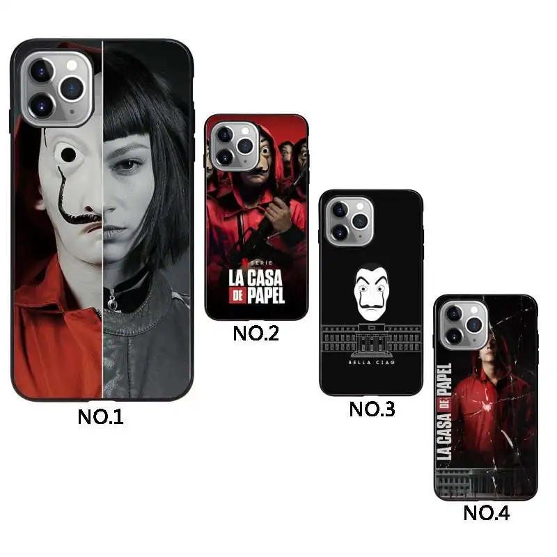 

Spain TV La Casa de papel phone cover tpu for iphone, Black