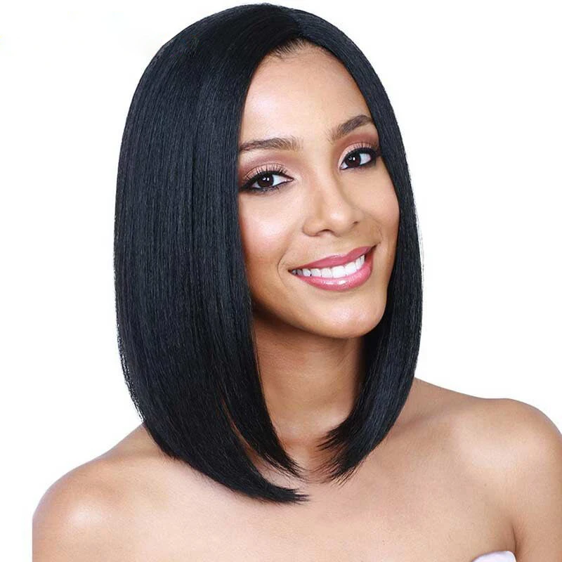 

Tuneful Wholesale 100% Synthetic Hair Bobo Wig Ladies Lovely Short Straight Synthetic Wigs, Pic showed