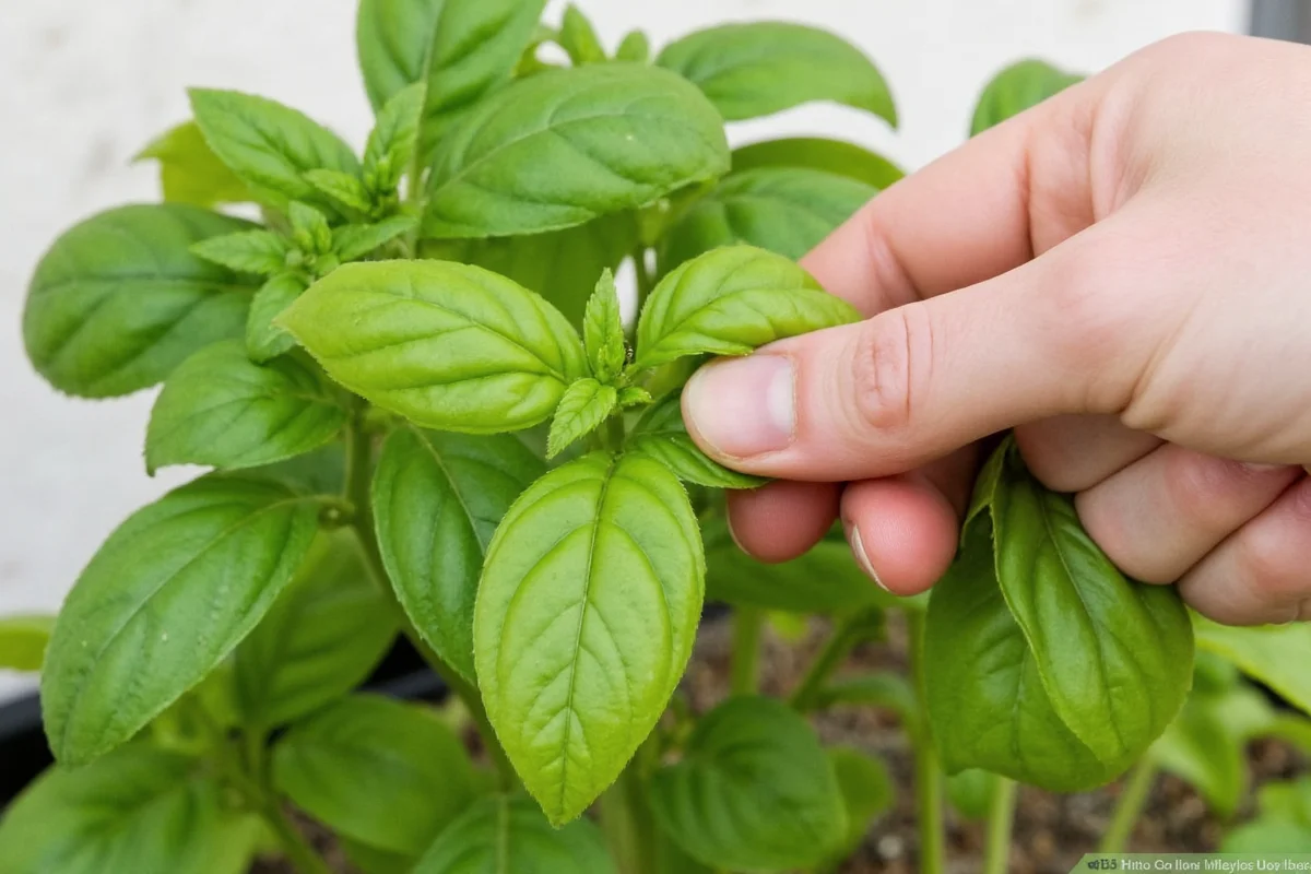 how to pick basil from a plant