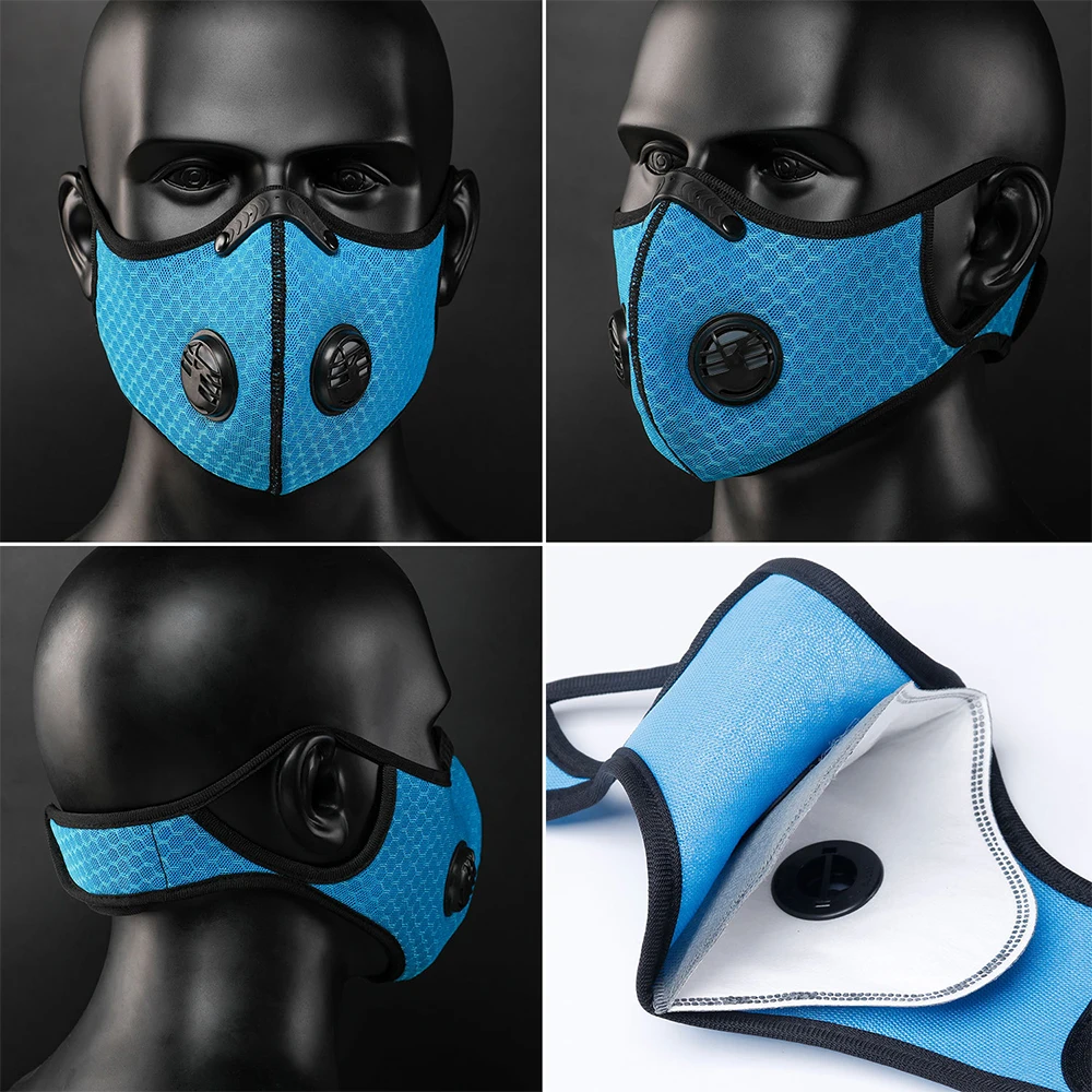 
TENNEIGHT Sports Washable Running Training Fishing Pm 2.5 Activated Carbon Filter Cotton Face Mask 
