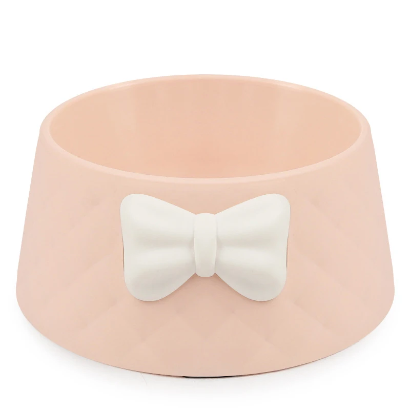 

2021 New Bow Diamond Pattern Three-color Non-slip Anti-running Surface Smooth And Easy To Clean Pet Bowl, Customized color