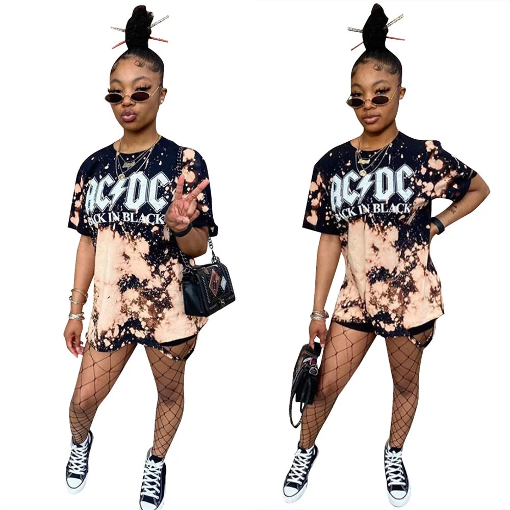 

Hot Sale European American Summer New Personalized Positioning Printed Women Sexy Short Sleeve Suit