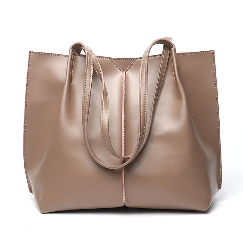 

Westal leather oversized custom handbag European American fashion tote bags women's large-capacity handbags, Brown,black,grey
