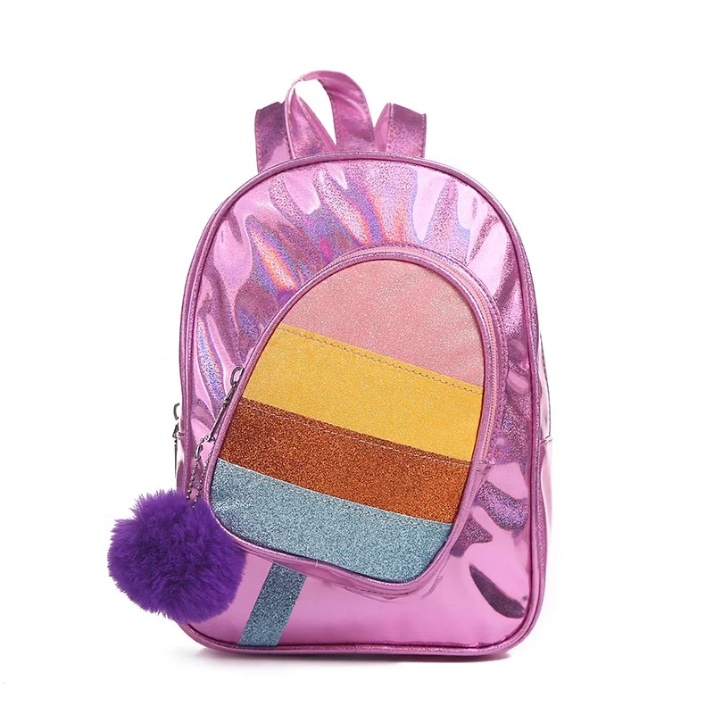 

Ice cream children cute mini school bag laser backpack For Kids