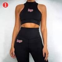 

RTS New Solid Color Fashion two piece women Sexy Yoga Sport Top Pants set Long Sleeve Gym Wear