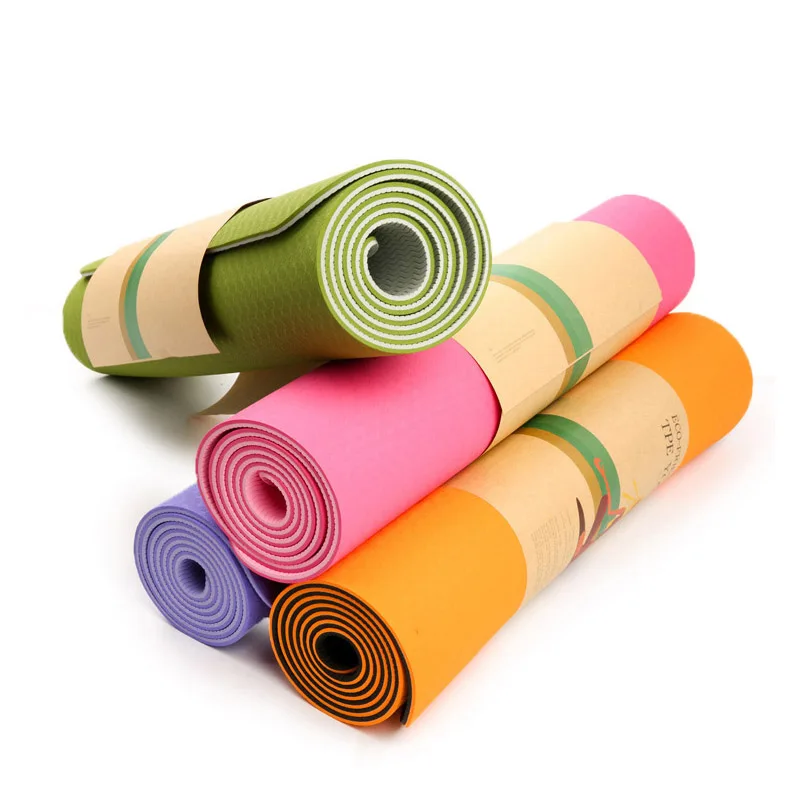 

Double Sided Yoga Mat With Position Line Non-slip Fitness TPE Yoga Mat For Men And Women, Multi colors