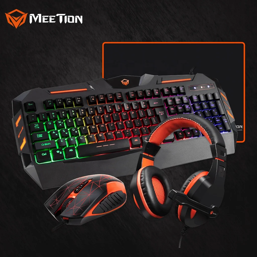 

MEETION MT-C500 keyboard and mouse kit gaming earphones headsets rgb gaming mouse pads keyboard mouse combos set