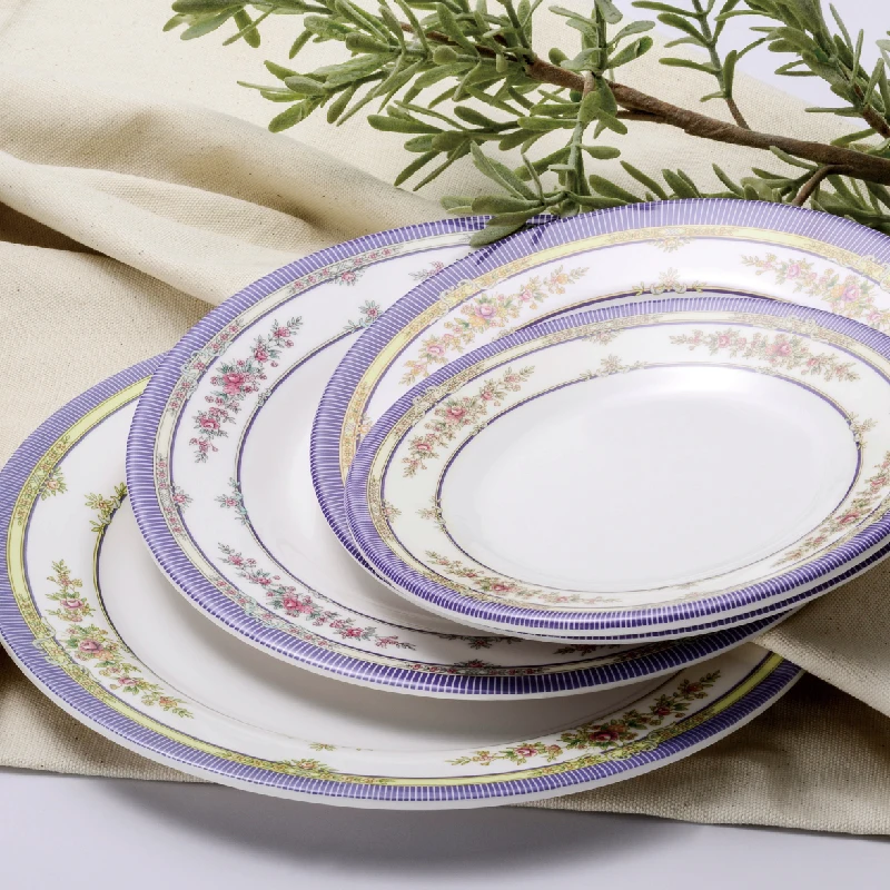 

9 in. White and Purple Melamine Plate, Customized