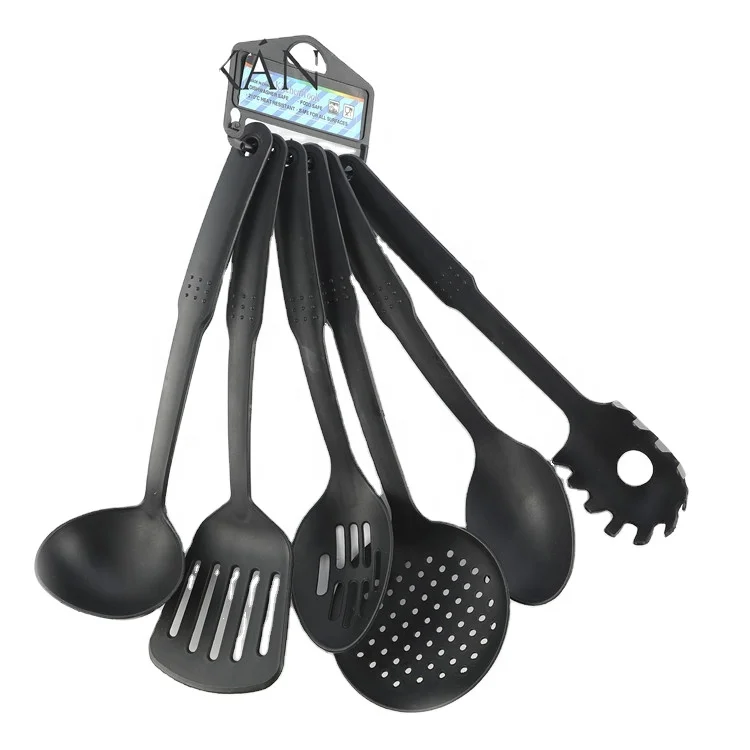 

OEM Hot Sale 6PCS Heat Resistant Flexible Eco-friendly Reusable Kitchen Cooking Ware Set Plastic Cooking Utensil Sets