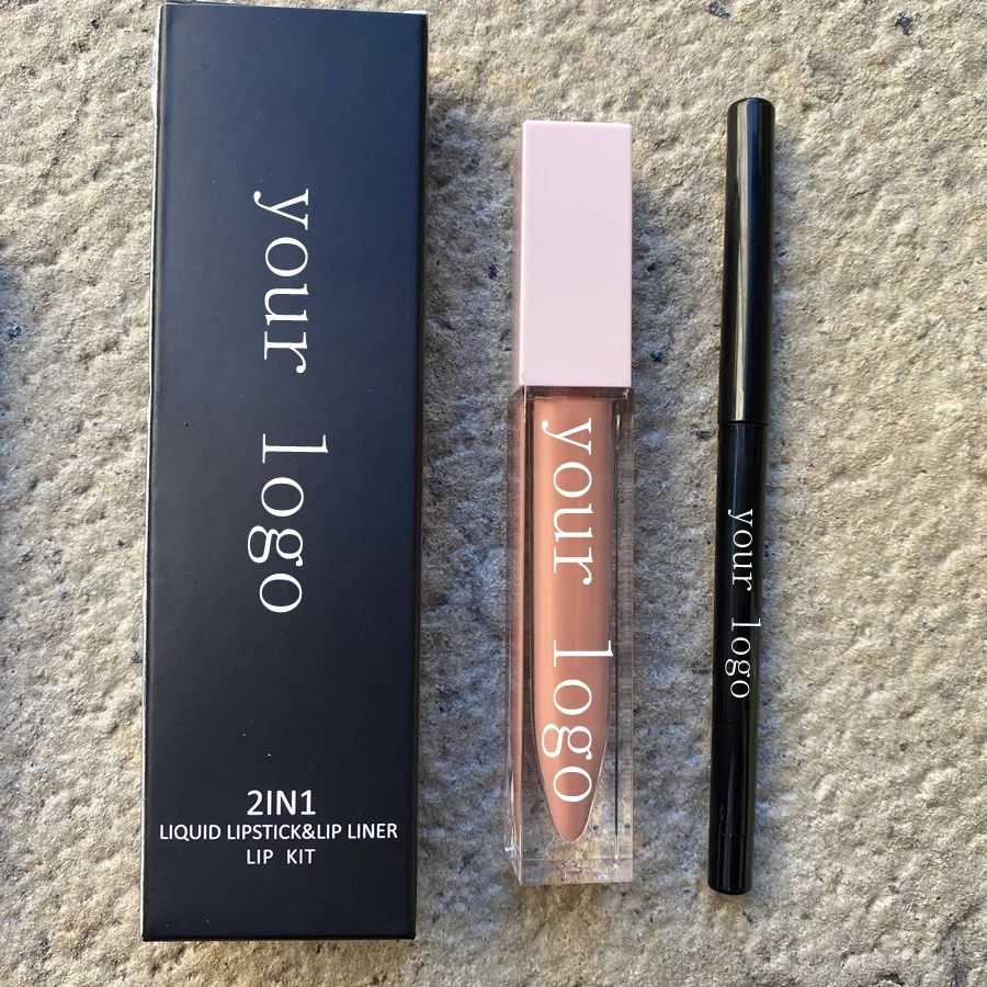 

Vegan High Quality Lips Cosmetics Private Label Matte Liquid Lipstick With Lip Liner Makeup Lipstick Lip Pencil Kit